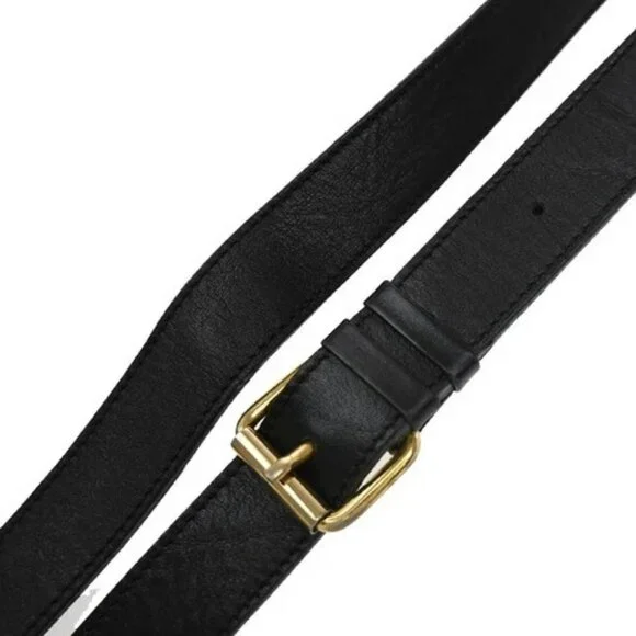 CELINE Logo Shoulder Bag Leather Black GHW Italy 66EG237 - Picture 8 of 15